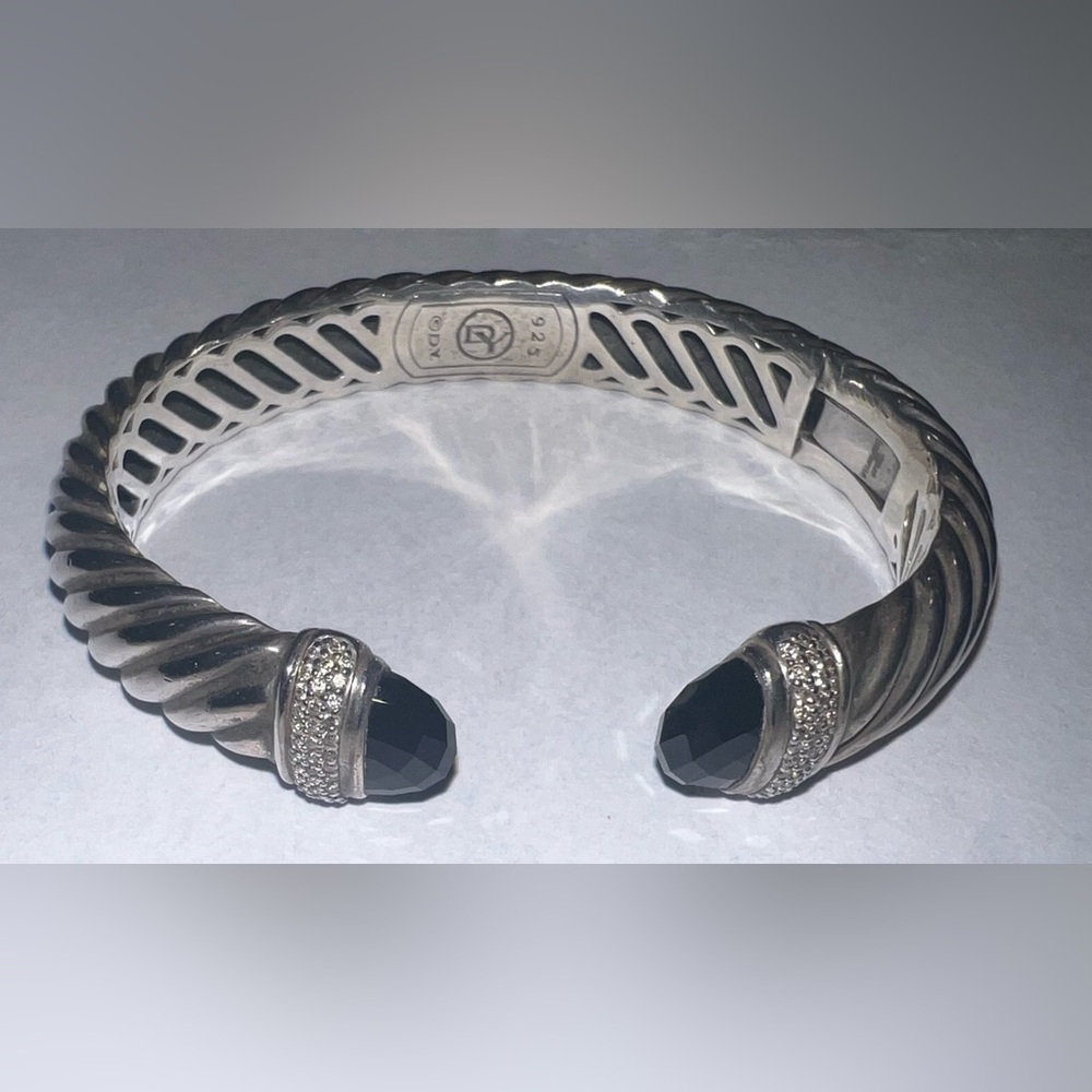 David Yurman Classic Cable Bracelet - black onyx with diamonds
